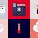 A decorative image showing a several types of data storage medium, like a floppy disk, a USB stick, a CD, and the cloud.