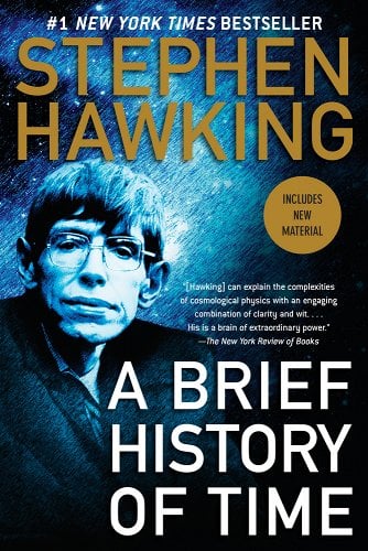 An image of the book cover for Stephen Hawking's A Brief History of Time.