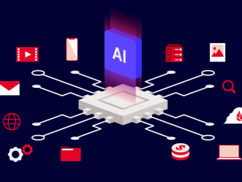 A decorative image showing a chip networked to several tech icon images, including a computer and a cloud, with a box that says AI above the image.