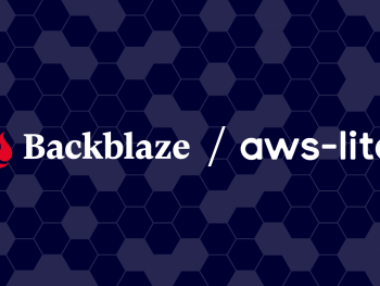 A decorative image showing the Backblaze and aws-lite logos.