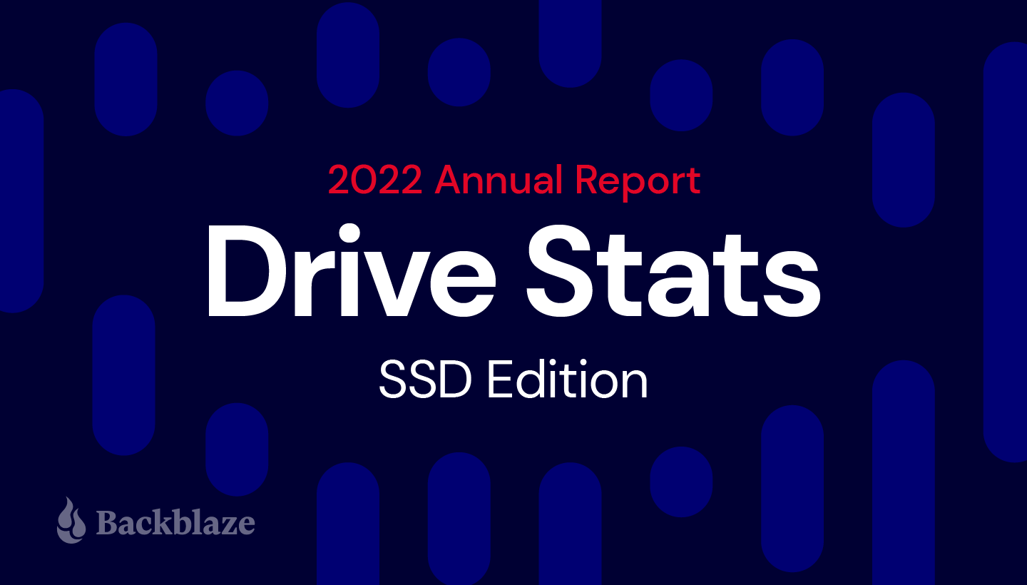 A decorative image displaying the article title 2022 Annual Report Drive Stats SSD Edition.