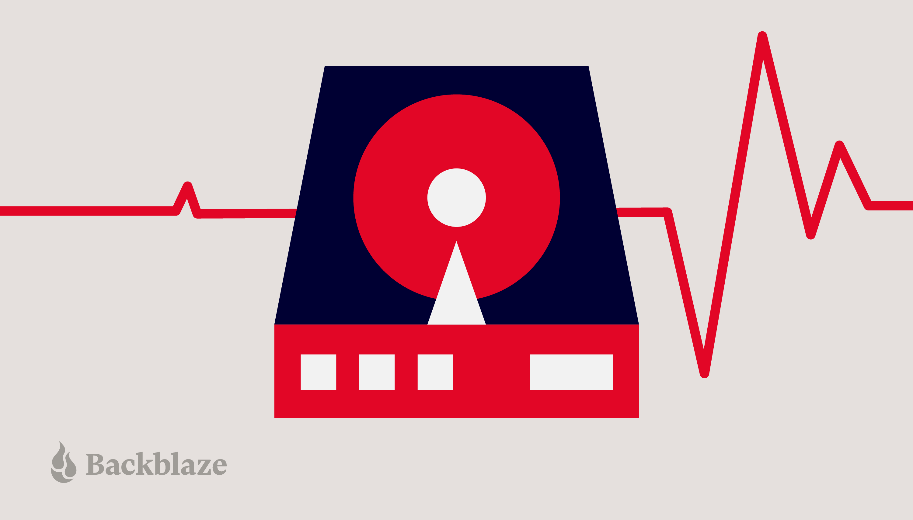 A decorative image showing a data drive with a health monitor indicator running through and behind it.